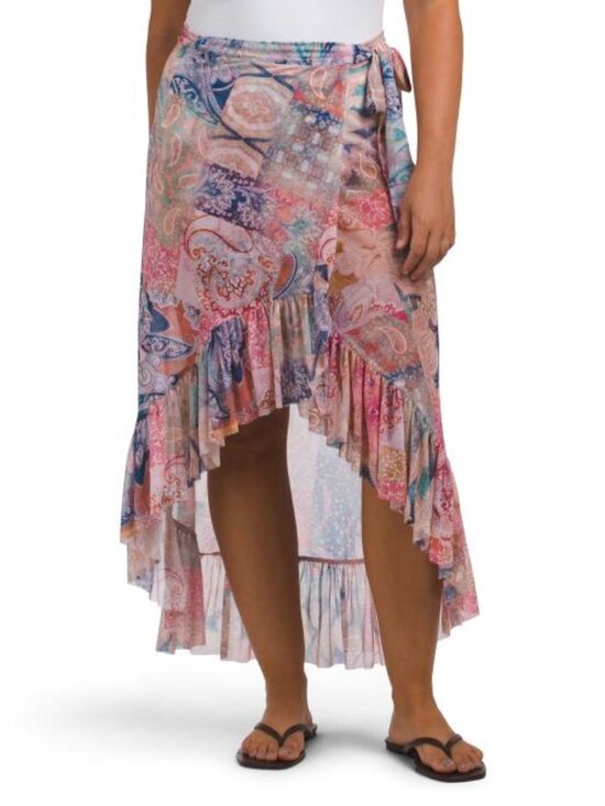 Profile By Gottex Other - PROFILE BY GOTTEX Hi-lo Cover-up Wrap Skirt With Ruffle Details